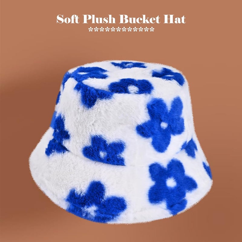 Yonchic Store Winter Soft Faux Fur Plush Bucket Hat, Lovely Fisherman Cap, Fashion Outdoor Thick Warm Sun Cap for Women - Image 3